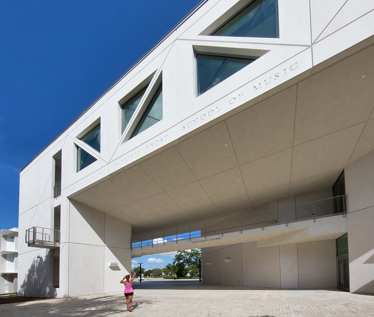 Architectural detail view of the UM Frost School of Music - Miami, FL 